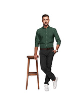 DARK GREEN CHILLI SOLID PLAIN COTTON SHIRT